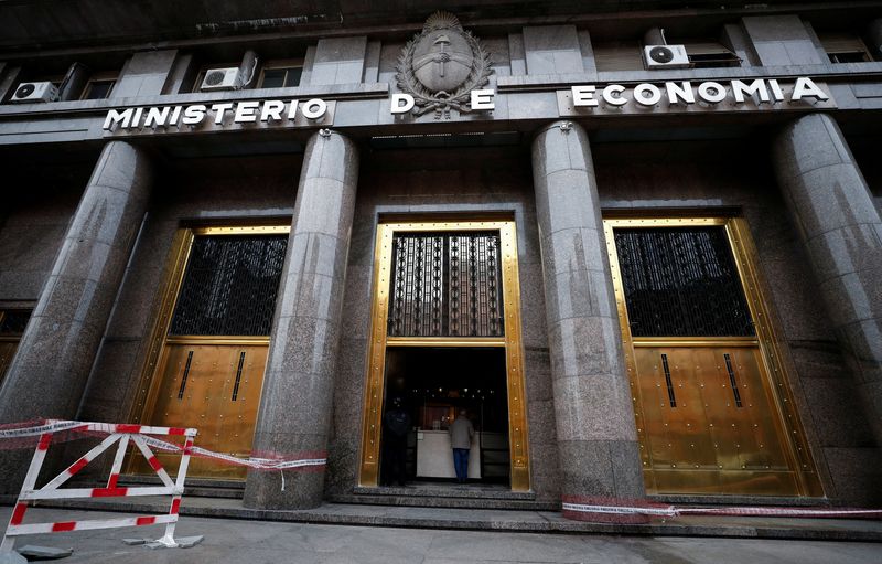 Facade of the Ministry of Economy in Buenos Aires.  Argentina July 4, 2022. REUTERS/Agustin Marcarian