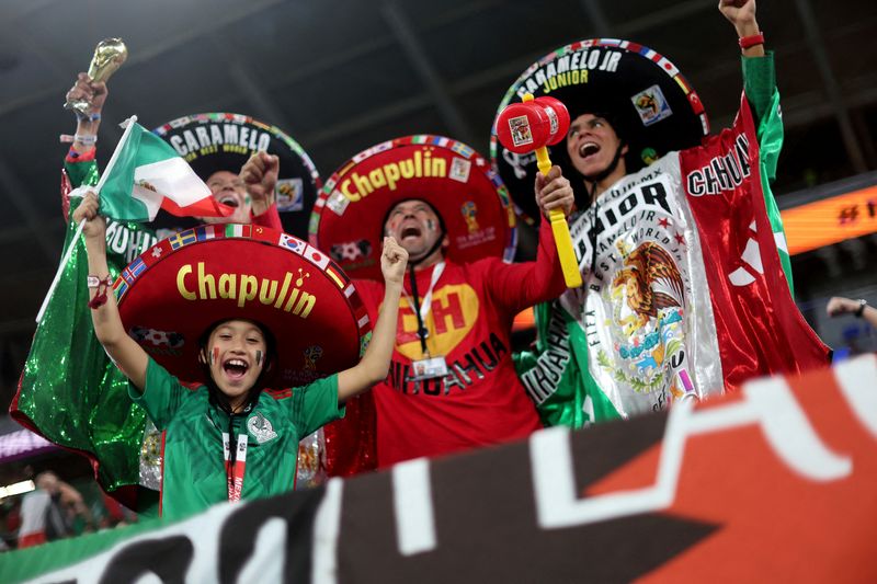 Mexican fans at the stadium before selection against Poland for Group C of the World Cup at Stadium 974 in Doha, Qatar on November 22, 2022. (Photo: REUTERS/Karl Recine)