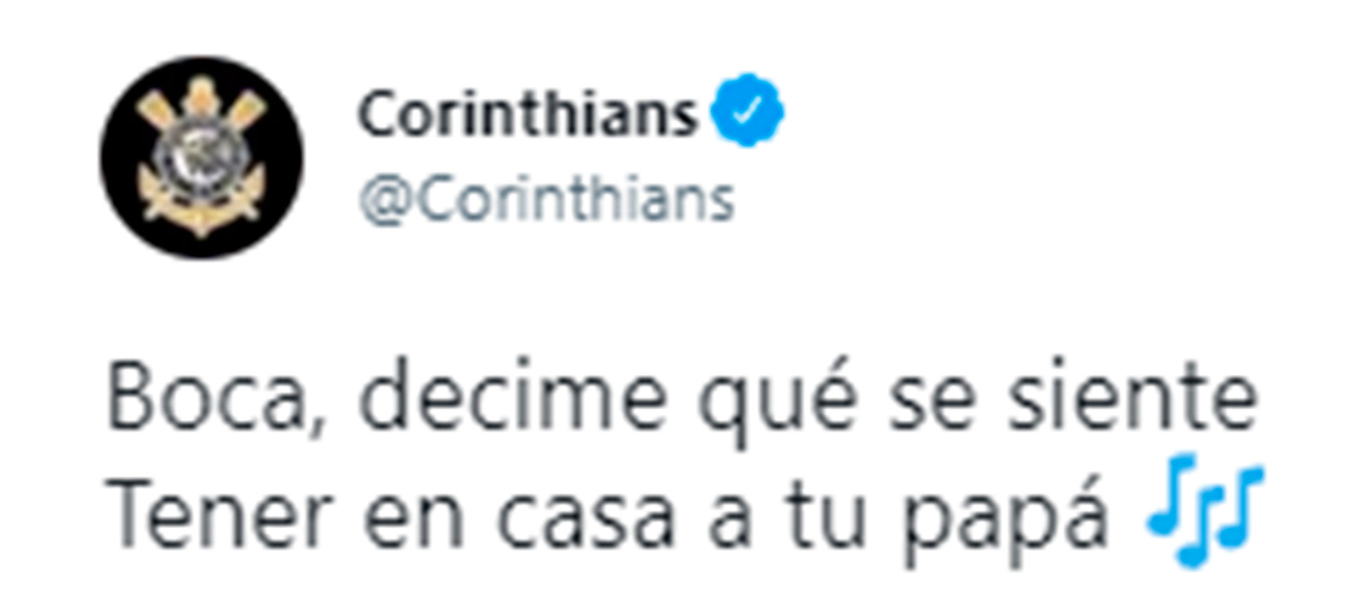 Corinthians recordó la canción que realizaron los hinchas argentinos en el Mundial 2014