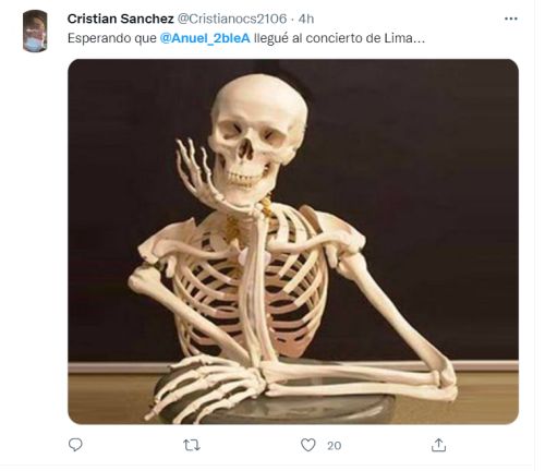 Cristian Sánchez se quejó en twitter por demora del show de Anuel