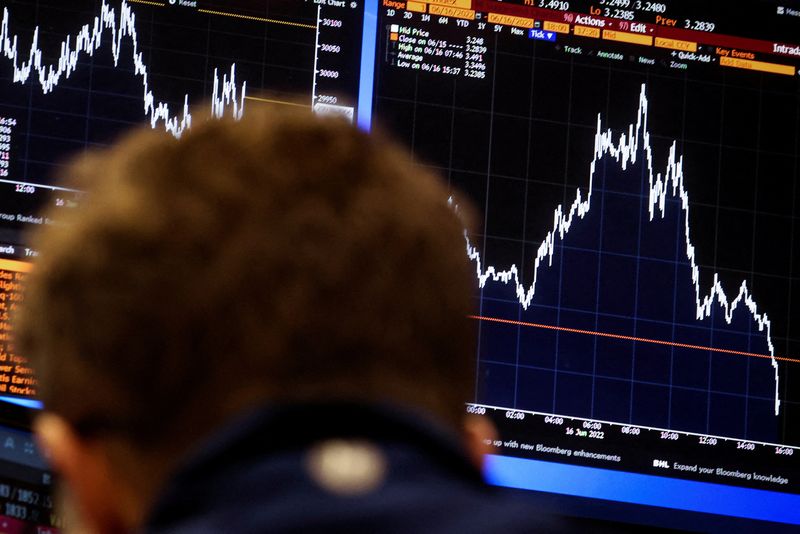 File image of a trader working at the New York Stock Exchange, USA. June 16, 2022. REUTERS/Brendan McDermid