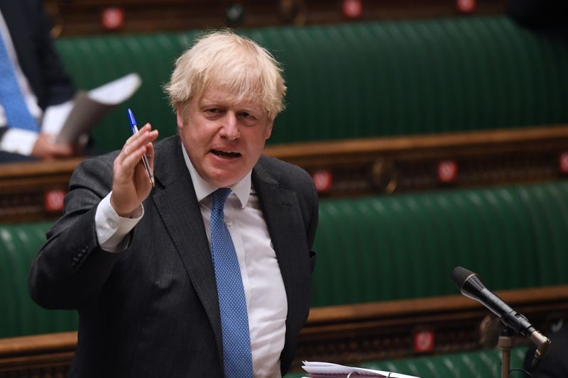 El primer ministro británico, Boris Johnson, en el Parlamento, Londres, Gran Bretaña, 16 junio 2021.
UK Parliament/Jessica Taylor/Entregada vía REUTERS