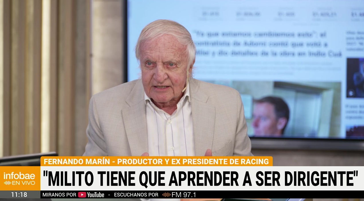 Fernando Mar&iacute;n cruz&oacute; a Diego Milito: 