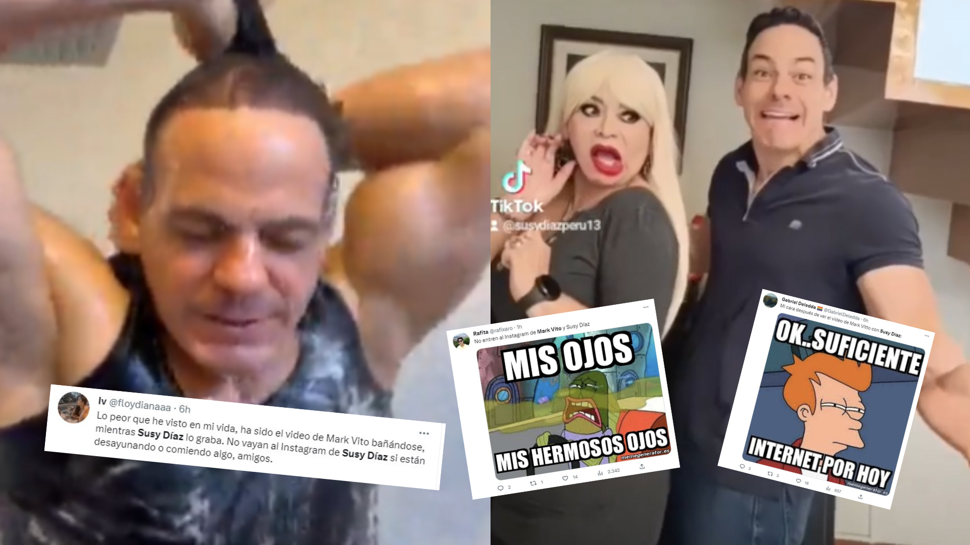 Memes y reacciones en redes por los videos de Mark Vito con Susy Díaz: “Suficiente internet por hoy”