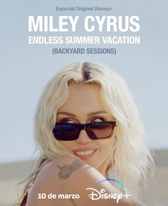 Póster oficial de "Miley Cyrus - Endless Summer Vacation (Backyard Sessions)". (Disney+)