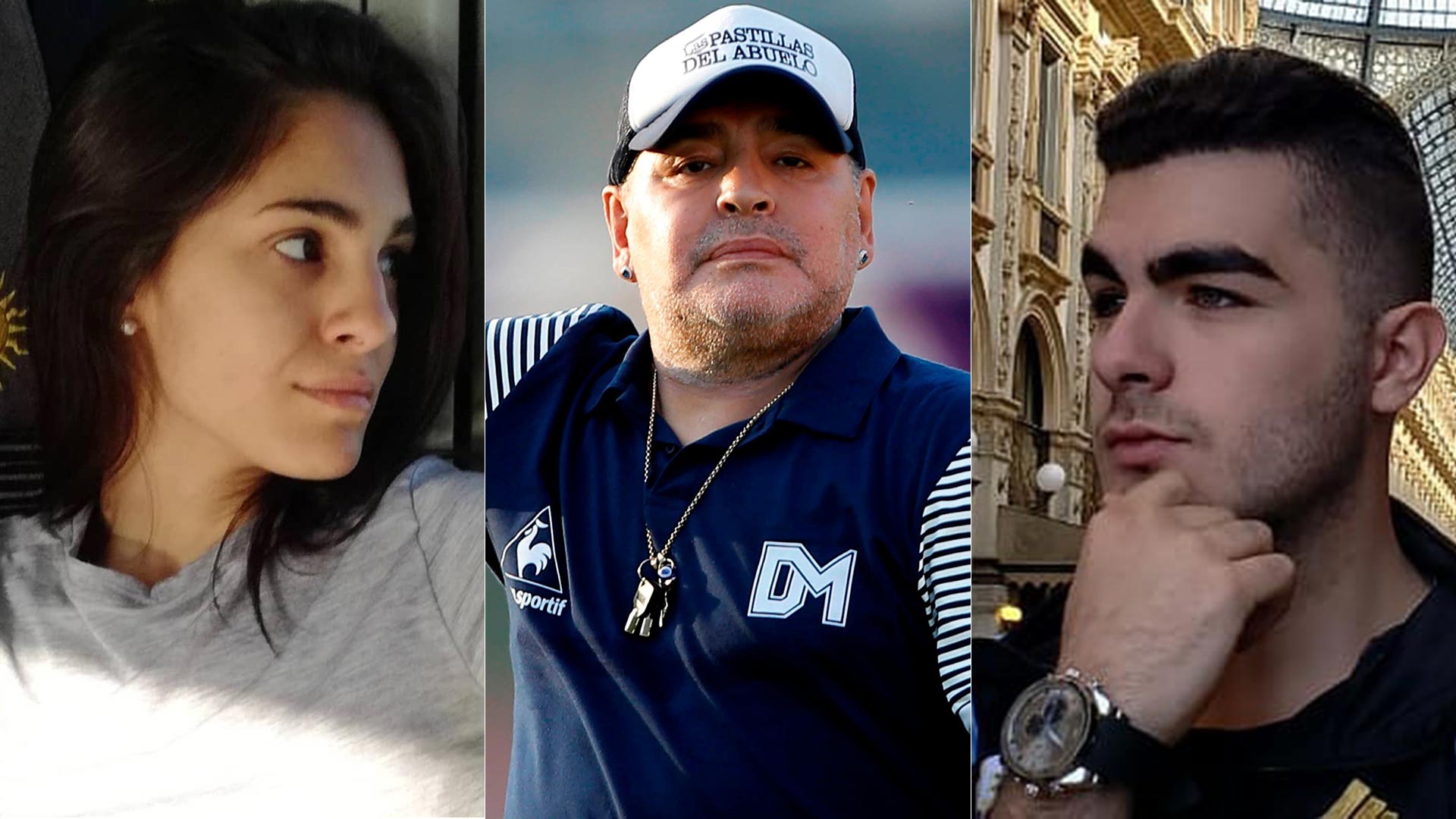 Magali Gil, Diego Maradona y Santiago Lara 