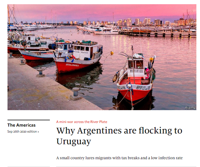 The Economist afirma que la gestión competente de Uruguay del Covid-19 puede haberse convertido en un atractivo todavía mayor que los incentivos fiscales para extranjeros