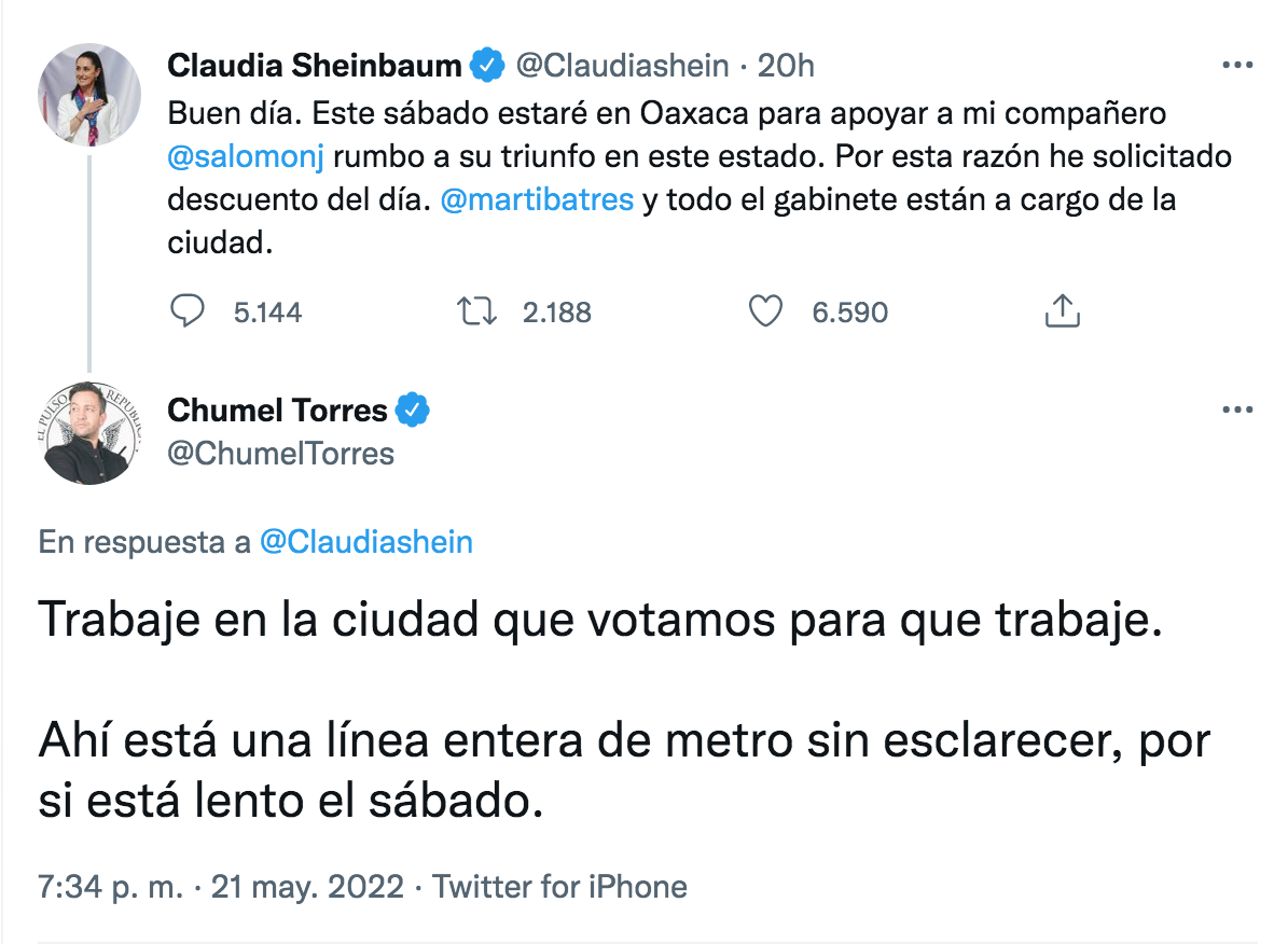 Chumel Se lanzó contra Sheinbaum por visita a Oaxaca (Foto: Twitter)