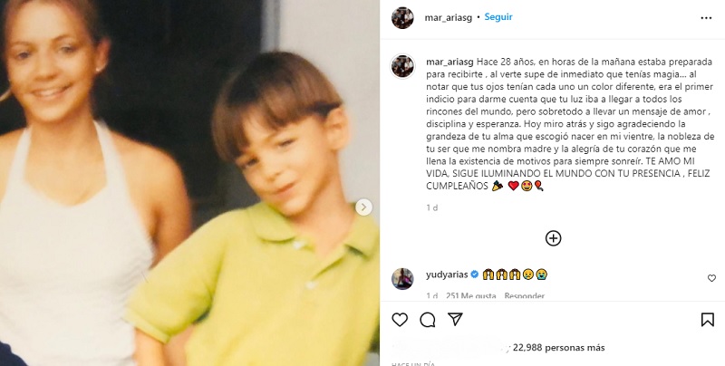 Maluma cumple 28 años y su madre comparte inéditas fotos de su infancia para celebrarle. Foto: Instagram @mar_ariasg