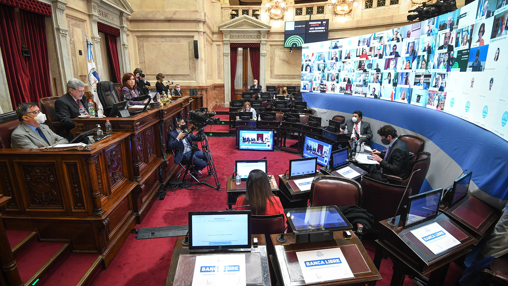 De los 56 votos a favor en el Senado, 40 fueron del Frente de Todos y 16 de la oposición (Foto: Charly Diaz Azcue / Comunicación Senado) 