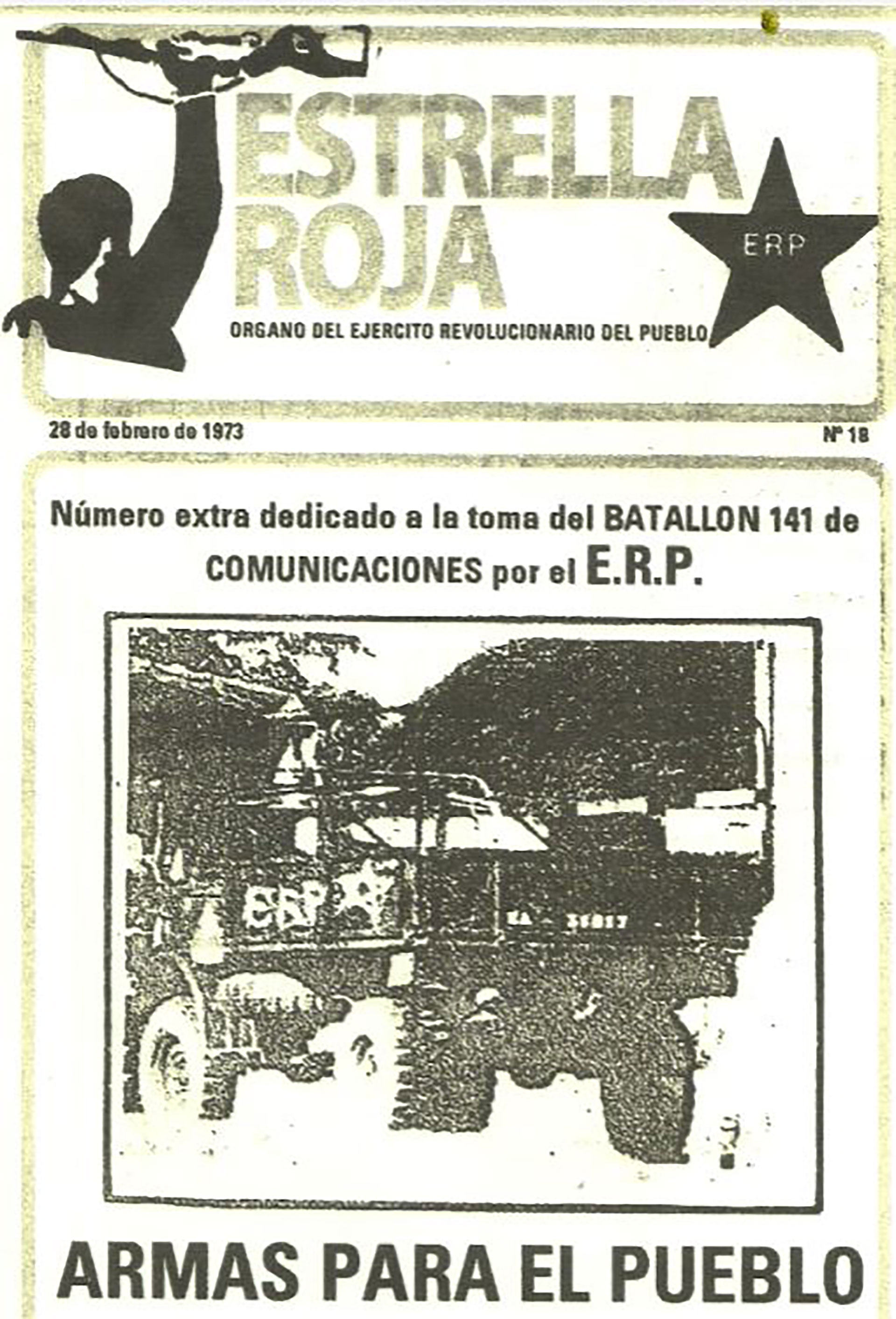 Tapa de la edición N°18 de Estrella Roja, el órgano de difusión del ERP