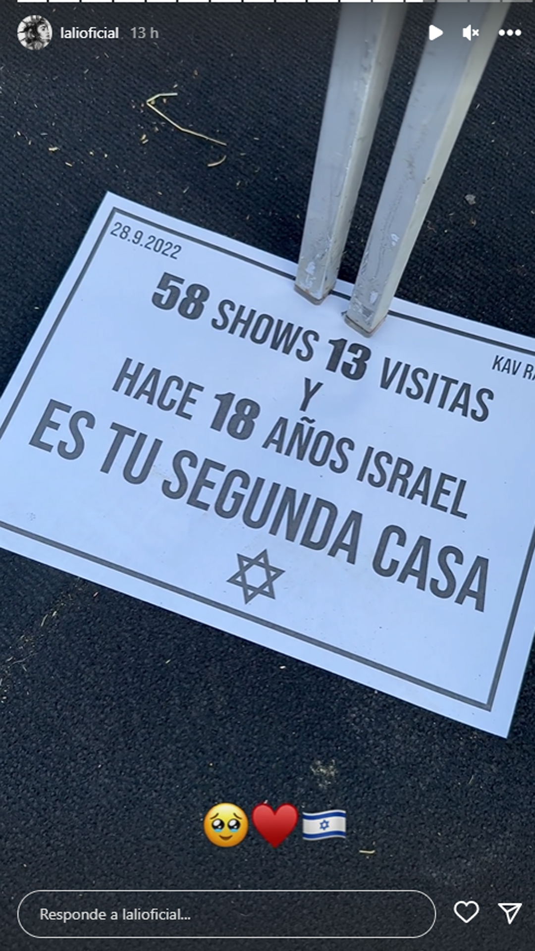 El cartel que conmovió a Lali Espósito de sus fanáticos de Israel