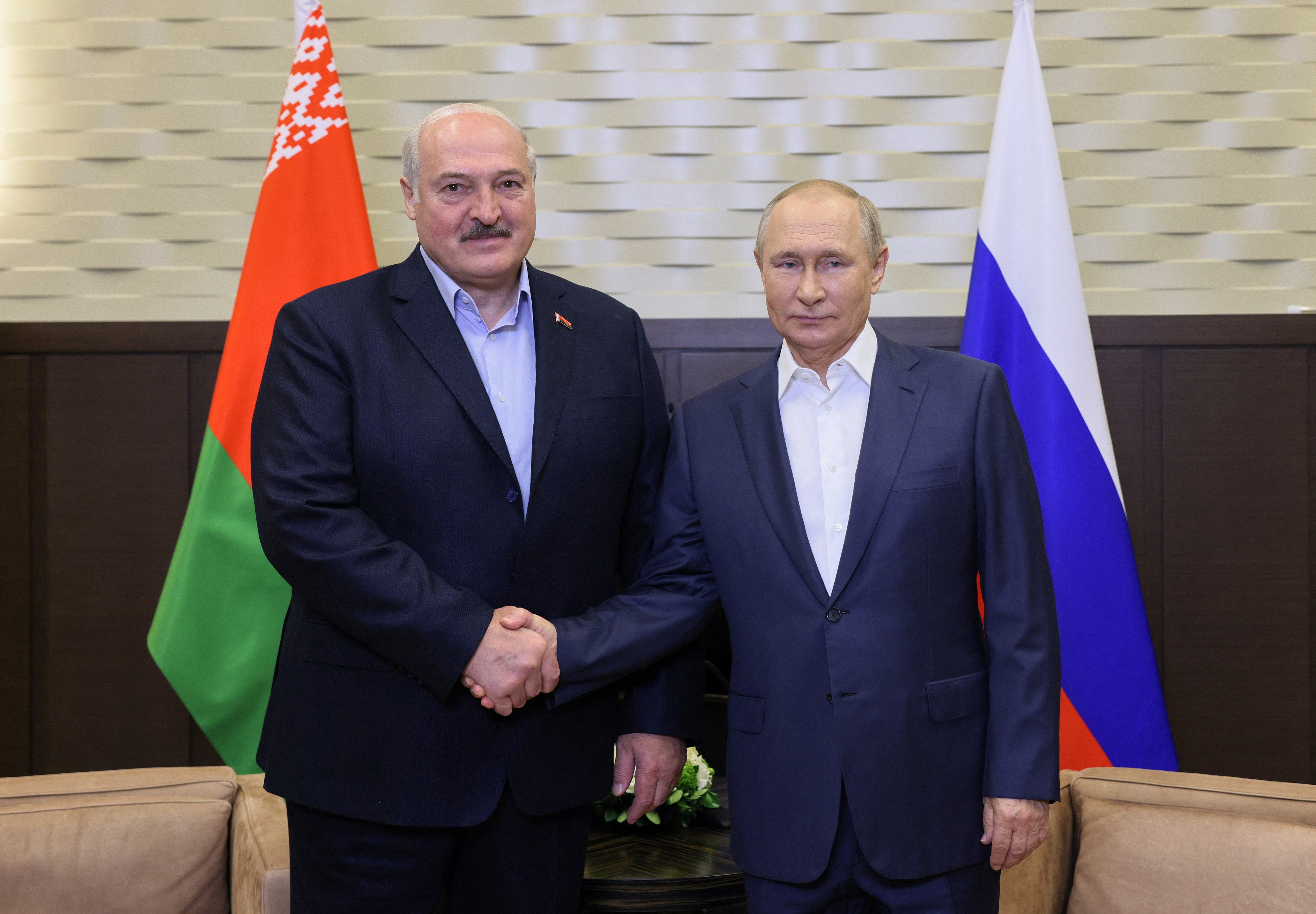 Belarus dictator Alexander Lukashenko and Russian President Vladimir Putin 
