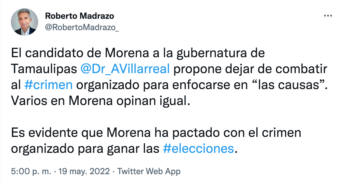 El priista se lanzó contra Morena y su candidato en Tamaulipas (Foto: Twitter)