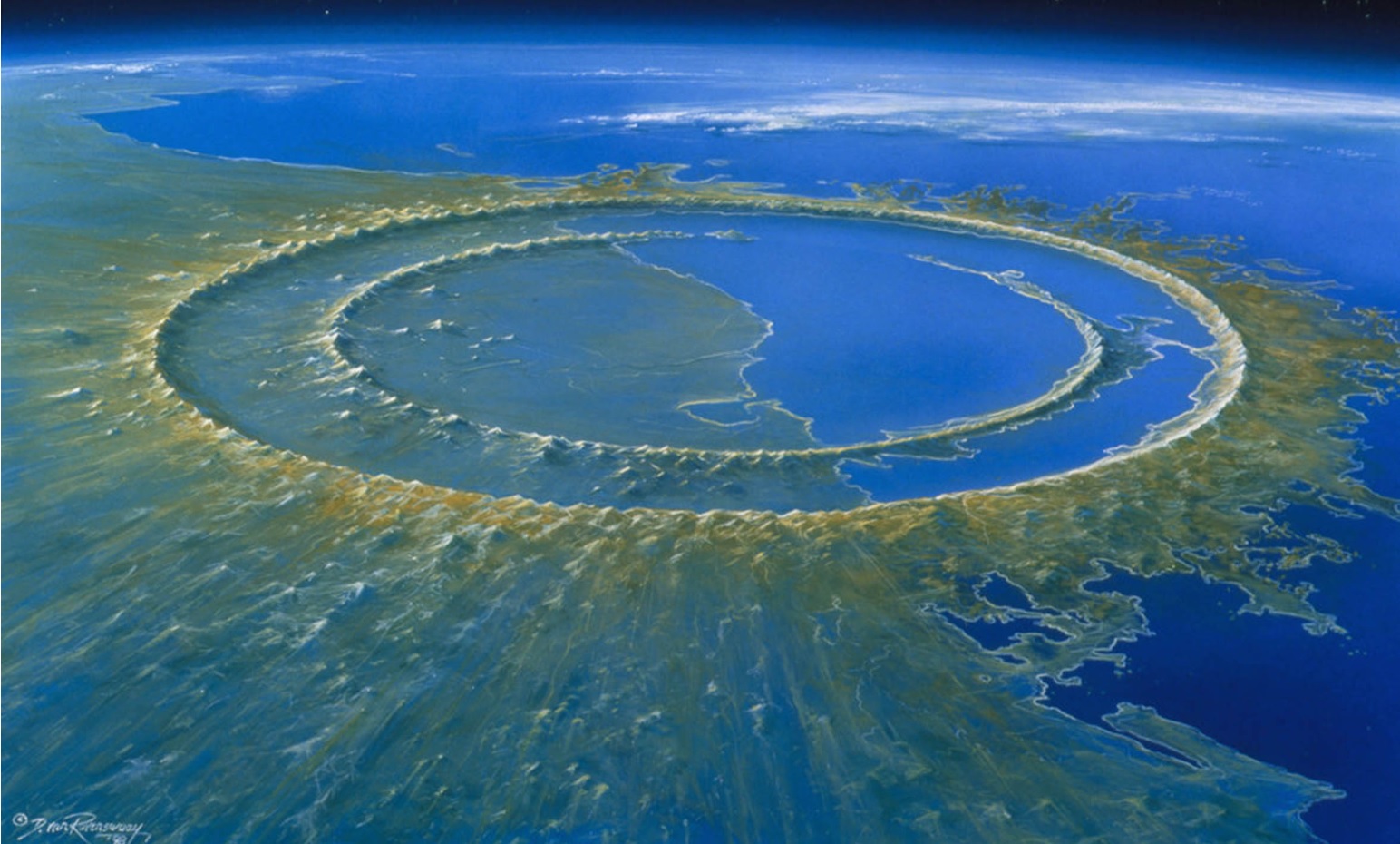 A{un se puede apreciar los rastros del impacto del asteroide que cayó en hace 66 millones de años 