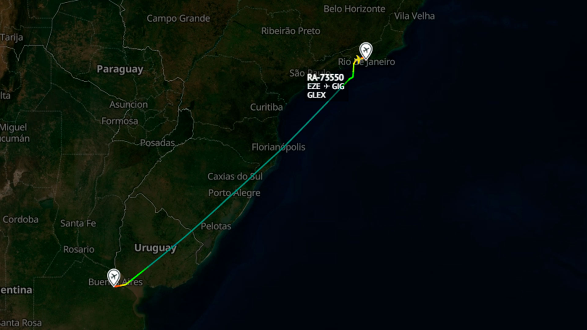 El avión ruso, destino a Río de Janeiro