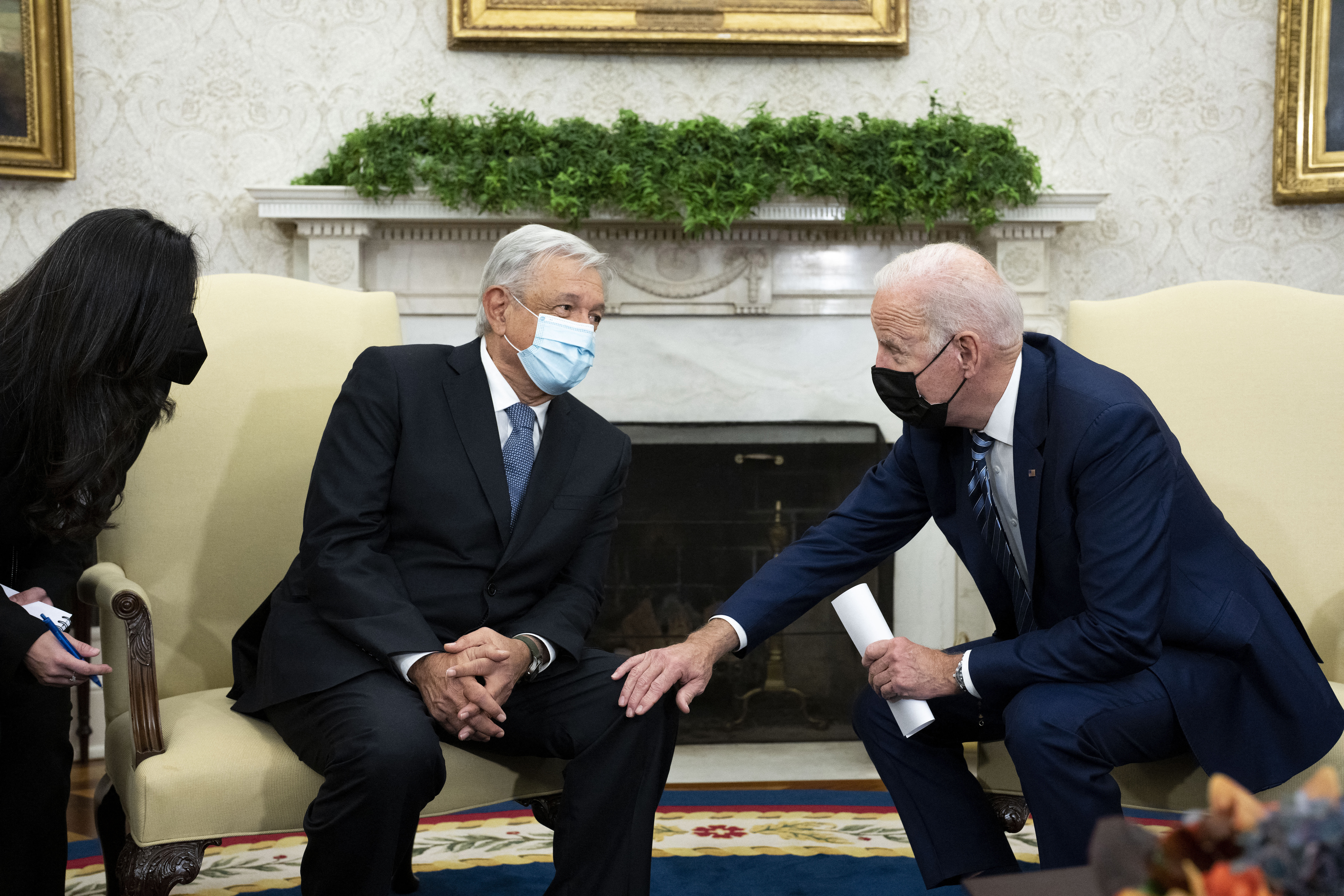 AMLO y Joe Biden en la Casa Blanca (GETTY IMAGES NORTH AMERICA / Getty Images via AFP)