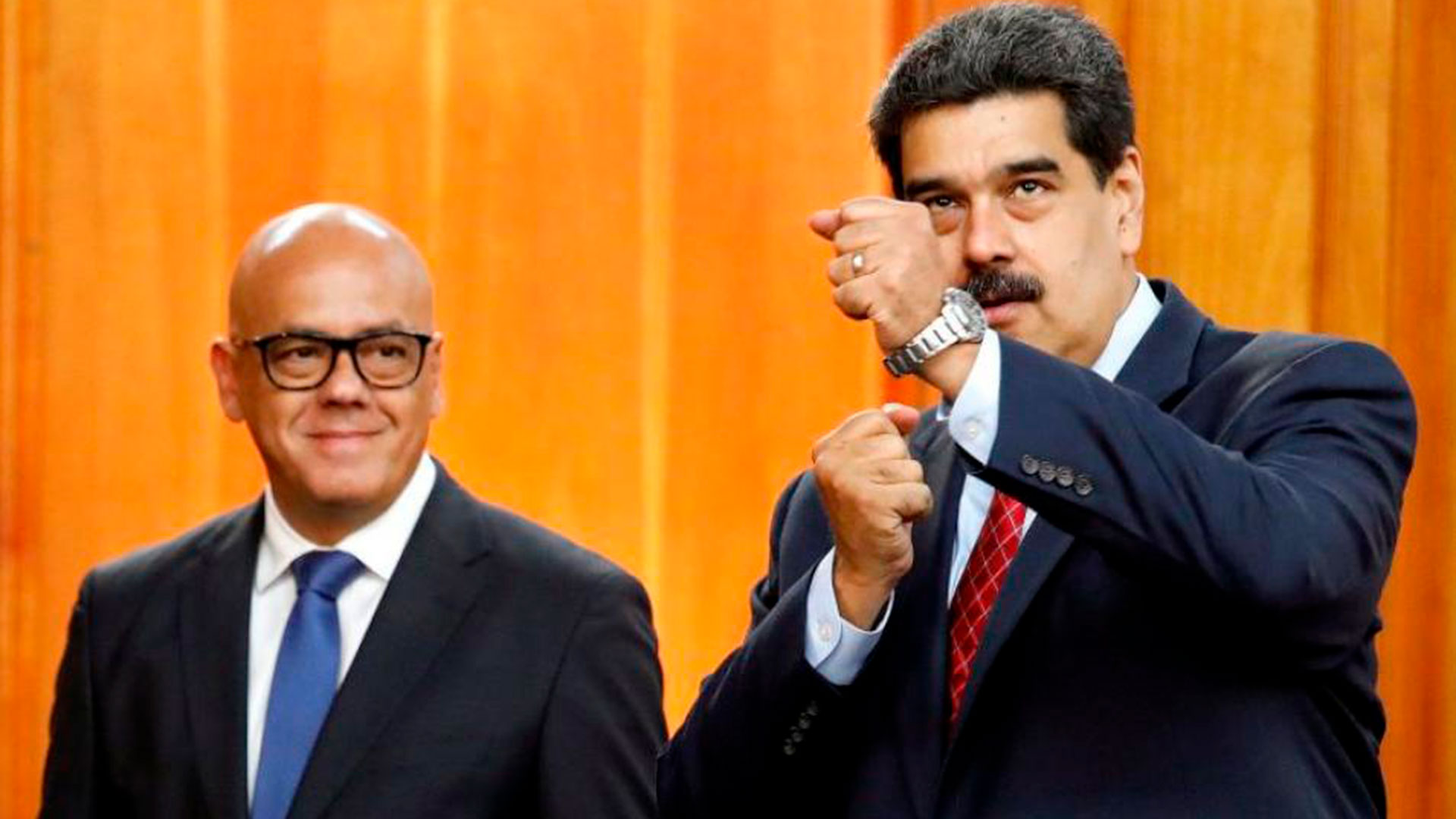 Maduro y Jorge Rodríguez, el líder del equipo negociador del régimen chavista