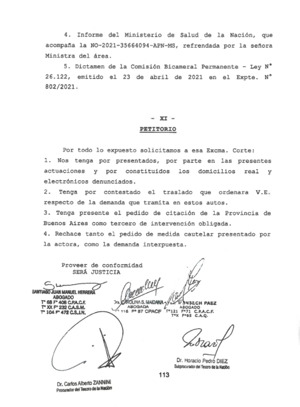 Presentación del procurador del Tesoro, Carlos Zannini
