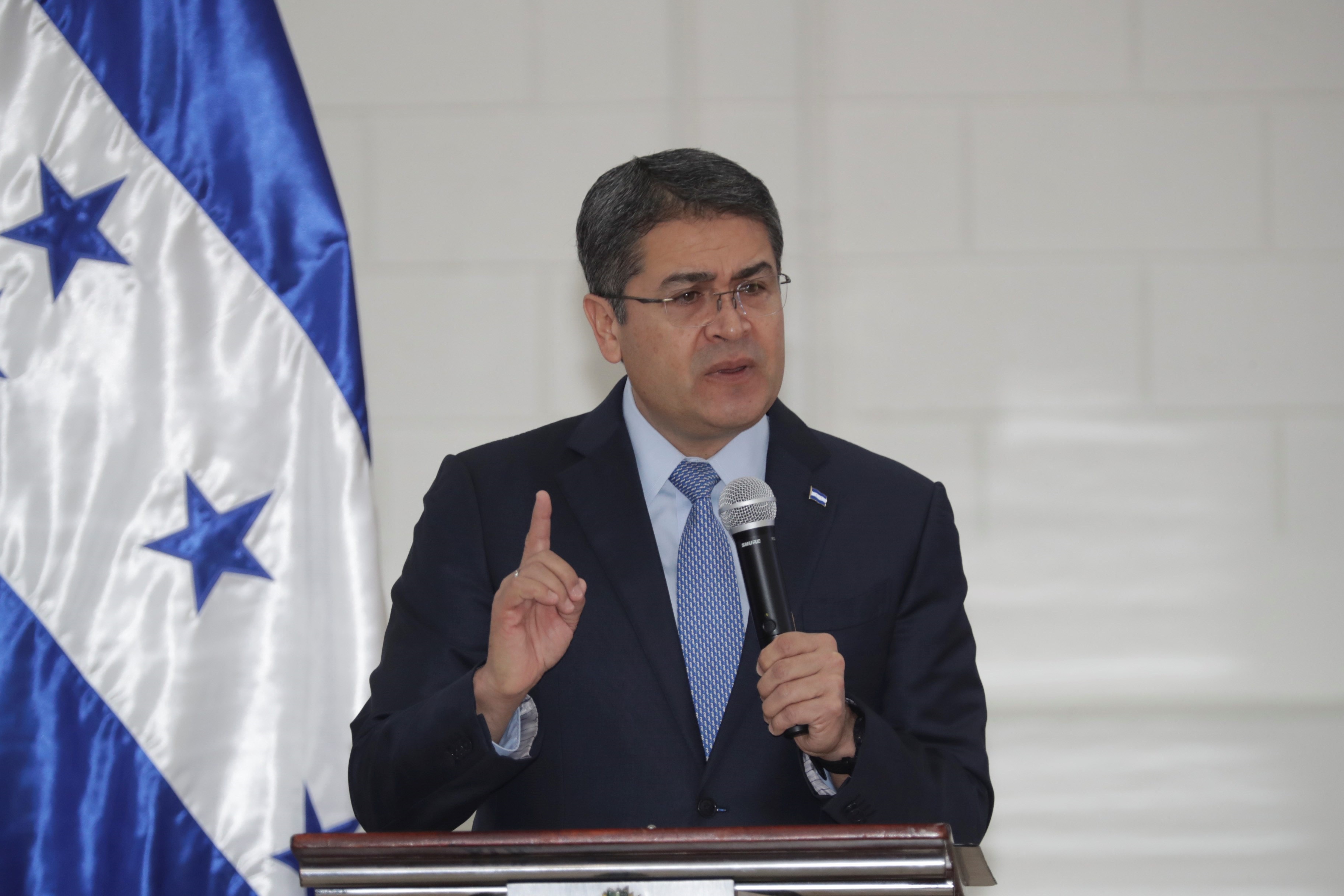 El presidente de Honduras Juan Orlando Hernández. EFE/Gustavo Amador/Archivo
