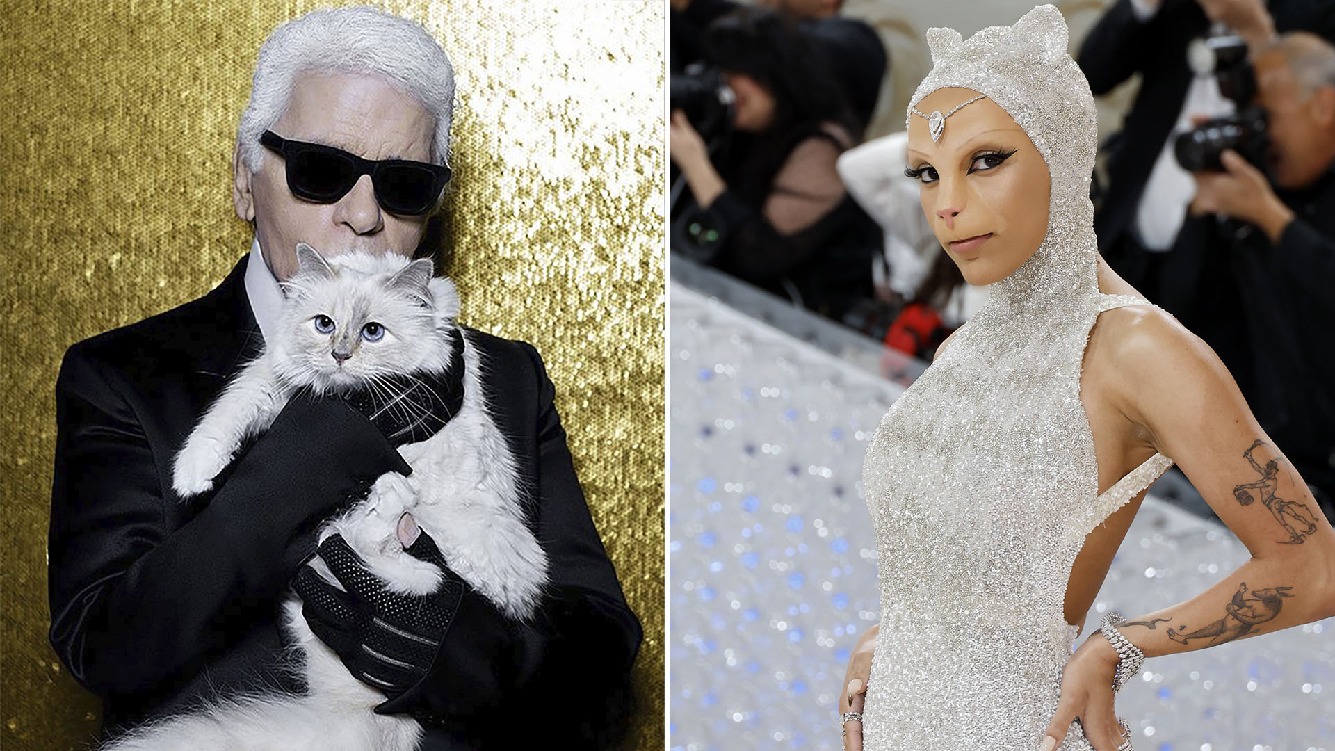 La cantante Doja Cat homenajeó a Karl Lagerfeld a tono con la propuesta de la noche
