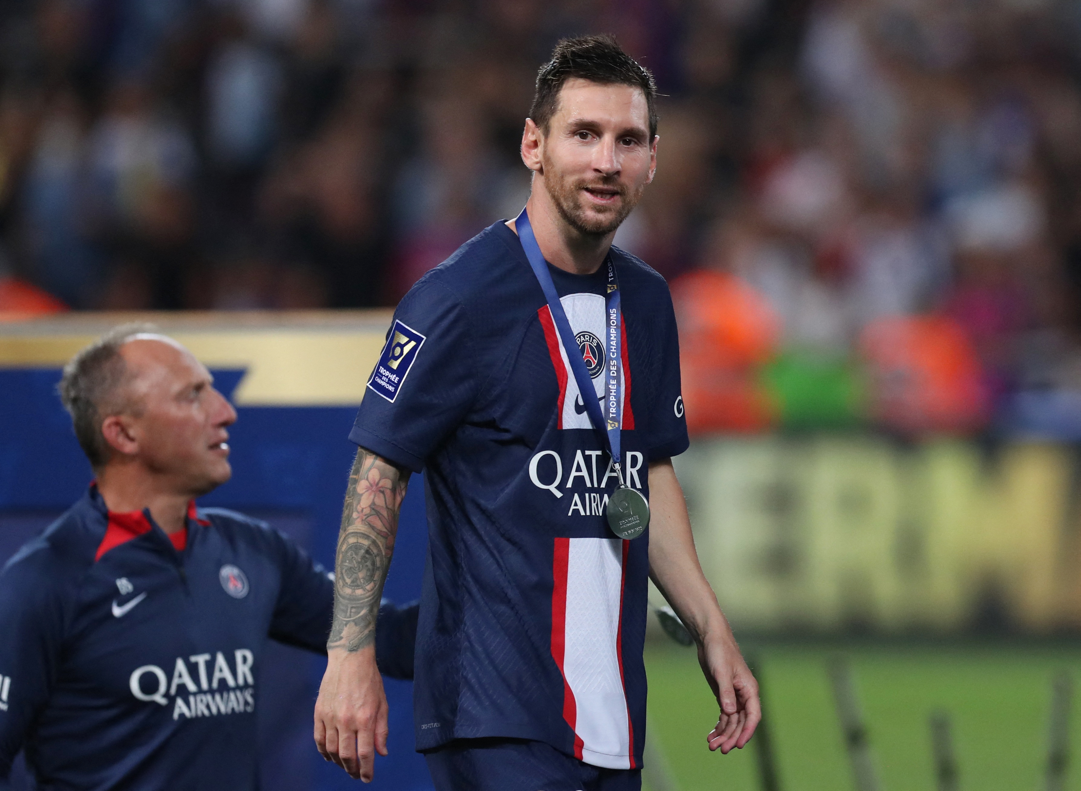 Messi y la medalla: fue el título N° 41 en su carrera (REUTERS/Ronen Zvulun)