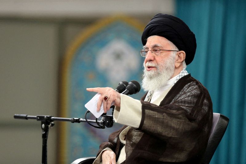 Iran's Supreme Leader Ayatollah Ali Khamenei took aim at the West for being behind the "unrest" in the country (REUTERS)