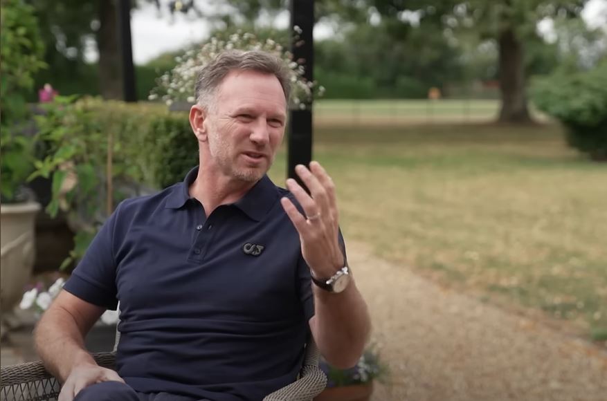 Christian Horner, director de Red Bull Racing, en entrevista con Sky Sports F1 (Foto: Youtube/@Sky Sports F1)