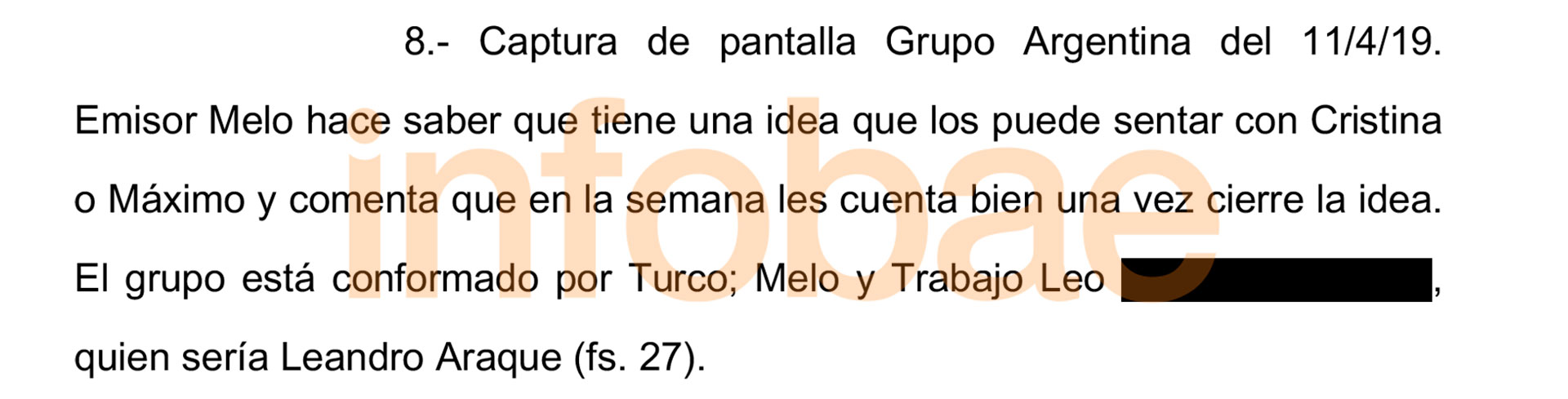 La causa judicial en la que figura el chat de Melo