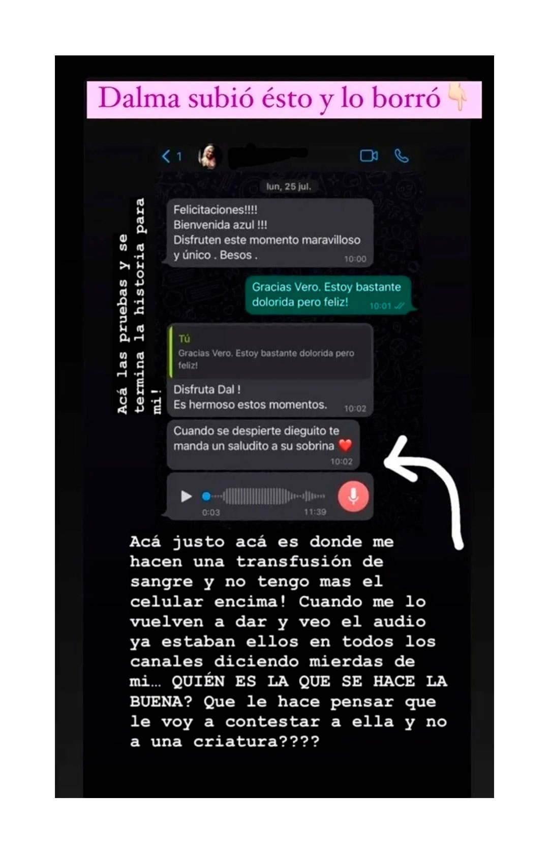 En Medio Del Escándalo Dalma Maradona Compartió Un Chat Con Verónica Ojeda “¿quién Es La Que