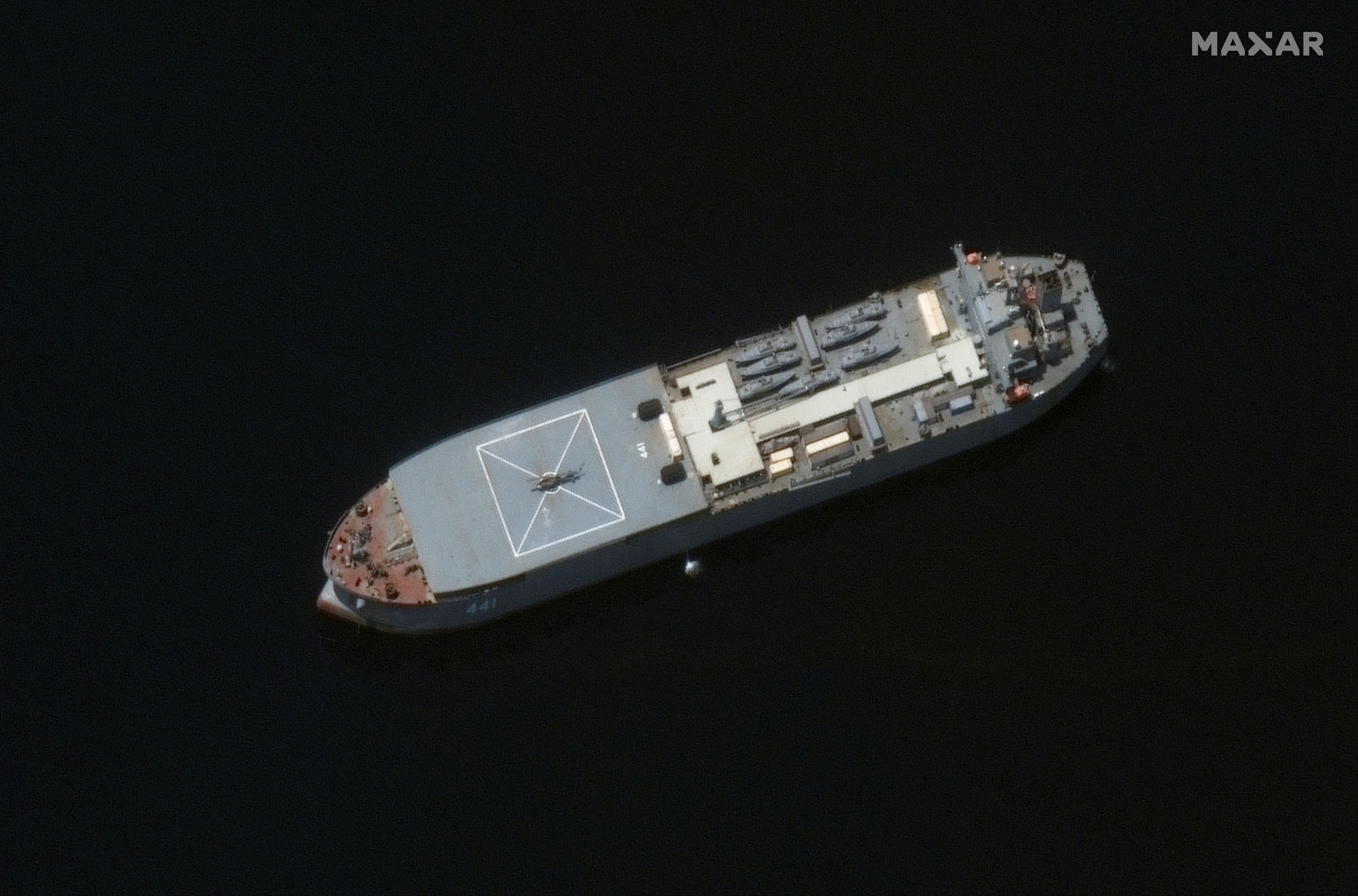 Imagen satelital del barco iraní Makran
