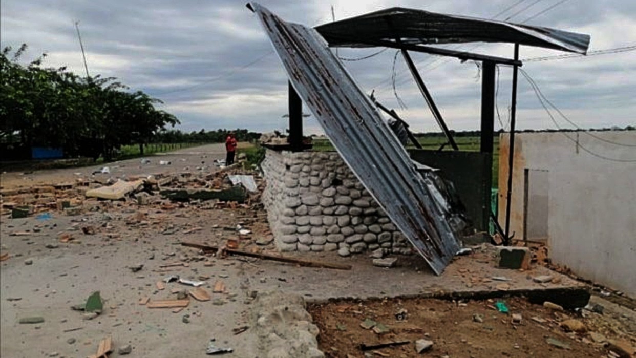 Uno de los puestos militares que atacó la FARC en abril 2020