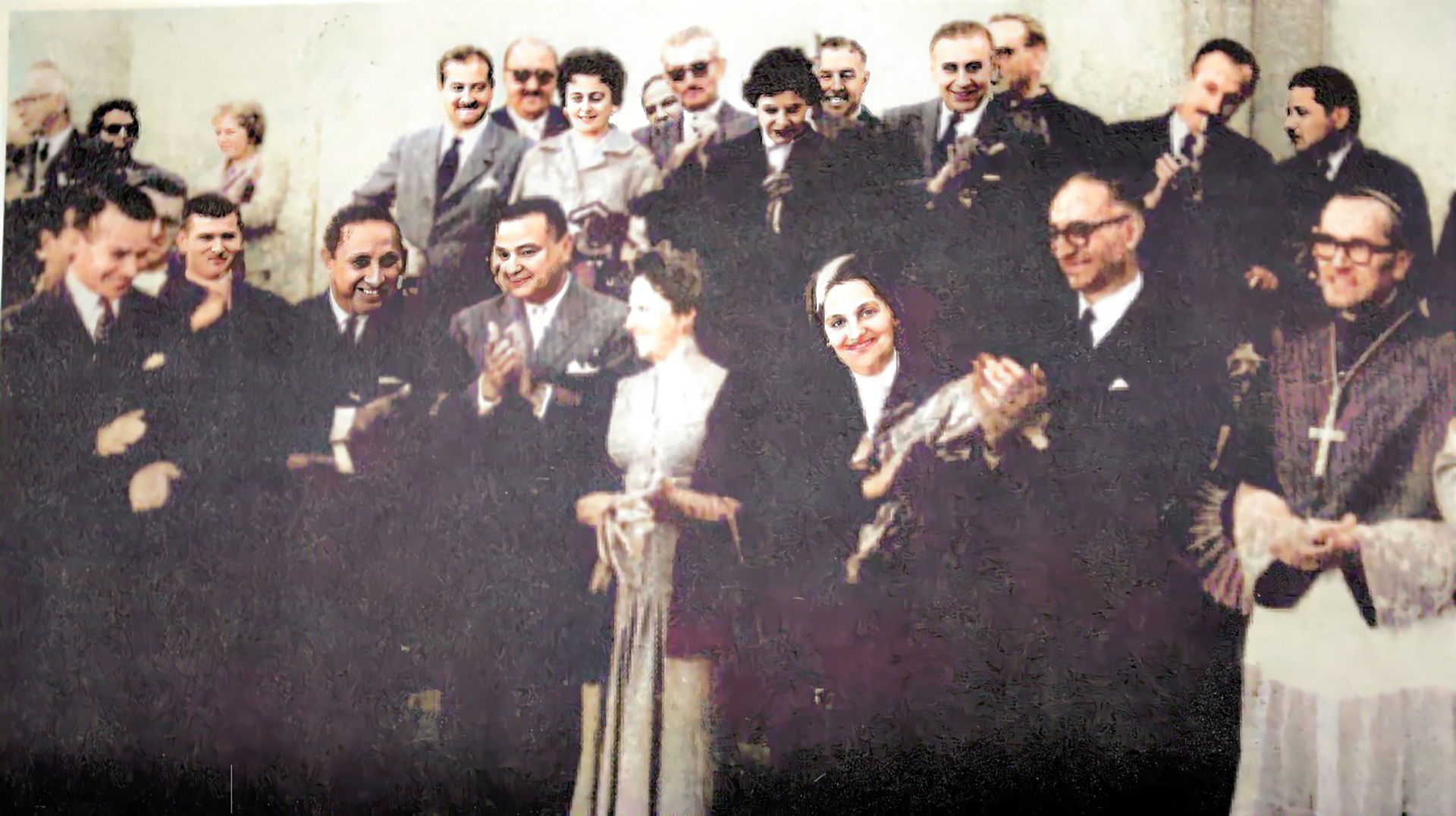 El presidente Arturo Frondizi en Olivos, inaugurando el Colegio Jesús en el Huerto de los Olivos. Año 1958 