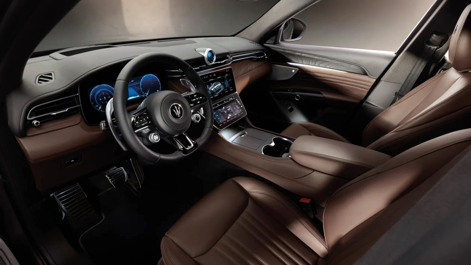 Interior elegante y deportivo a la vez en el Maserati Gran Turismo Folgore