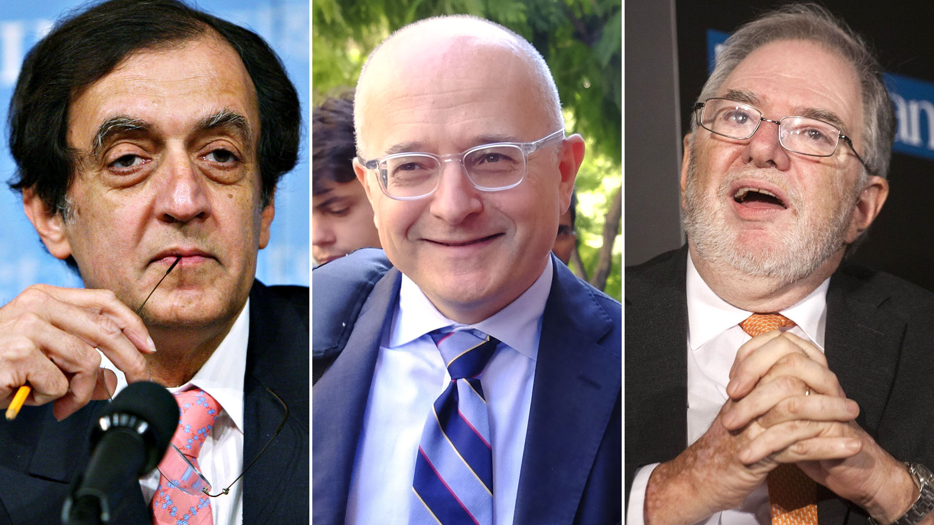 El inidio Anoop Singh, el italiano Roberto Cardarelli y el argentino Claudio Loser, tres funcionarios del Fondo cuyas carreras en el organismo fueron dañadas por los fracasos con la Argentina