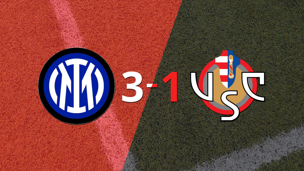 Cremonese se fue goleado 3-1 en su visita a Inter