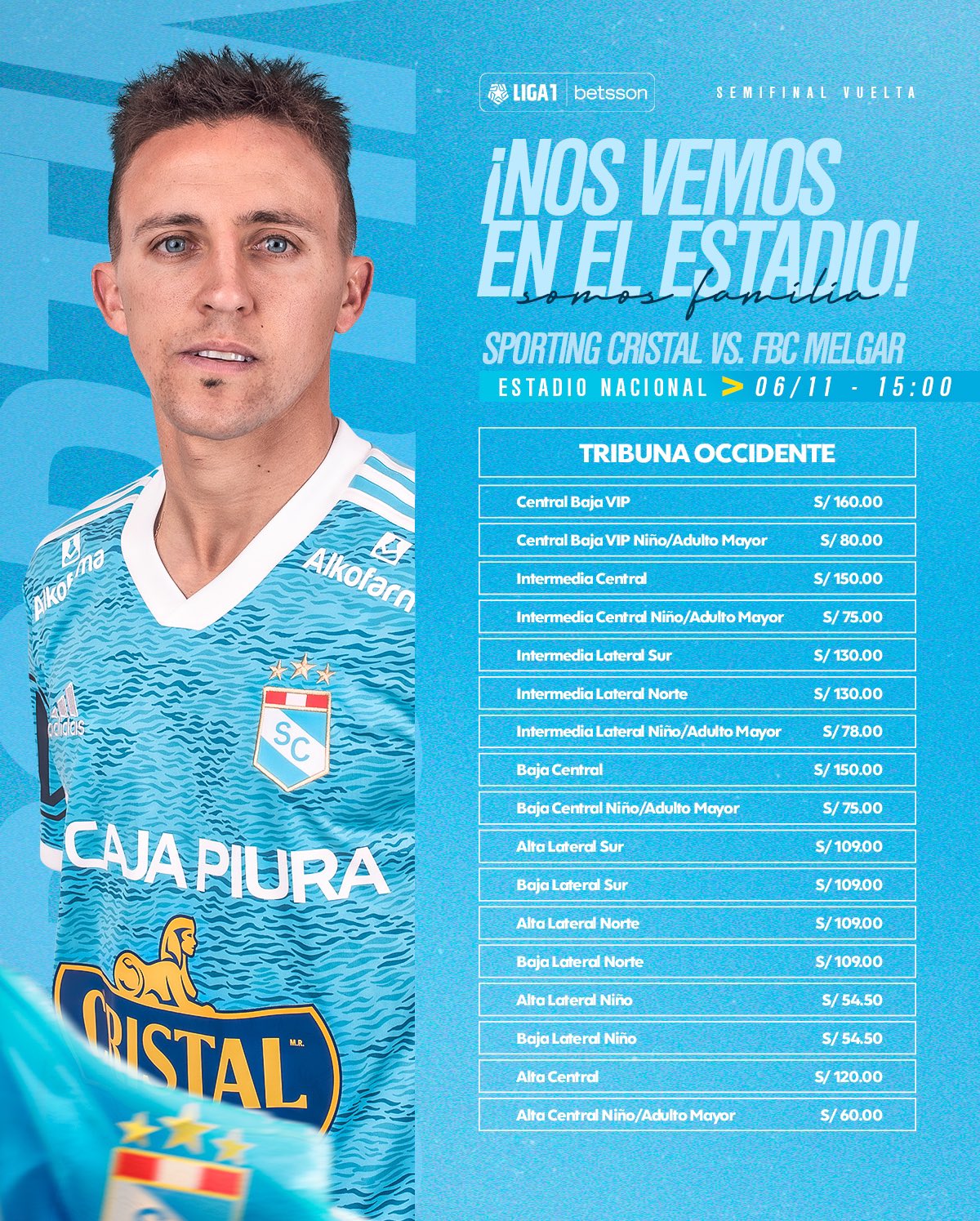 Entradas Para El Cristal Vs Melgar Precios Y Tribunas Disponibles Para