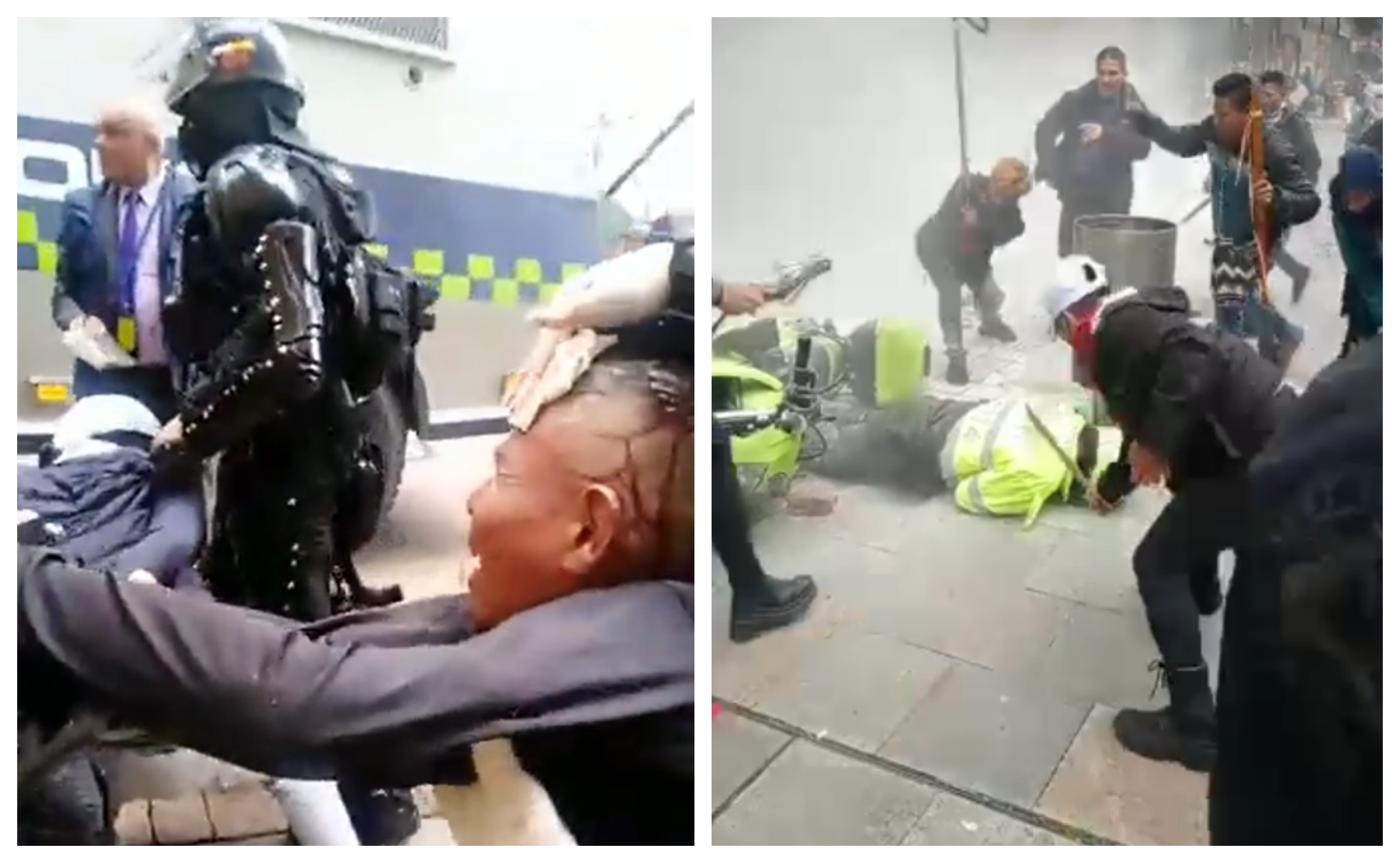 Policías heridos y posibles abusos del Esmad: así transcurrió la batalla campal en el centro de Bogotá