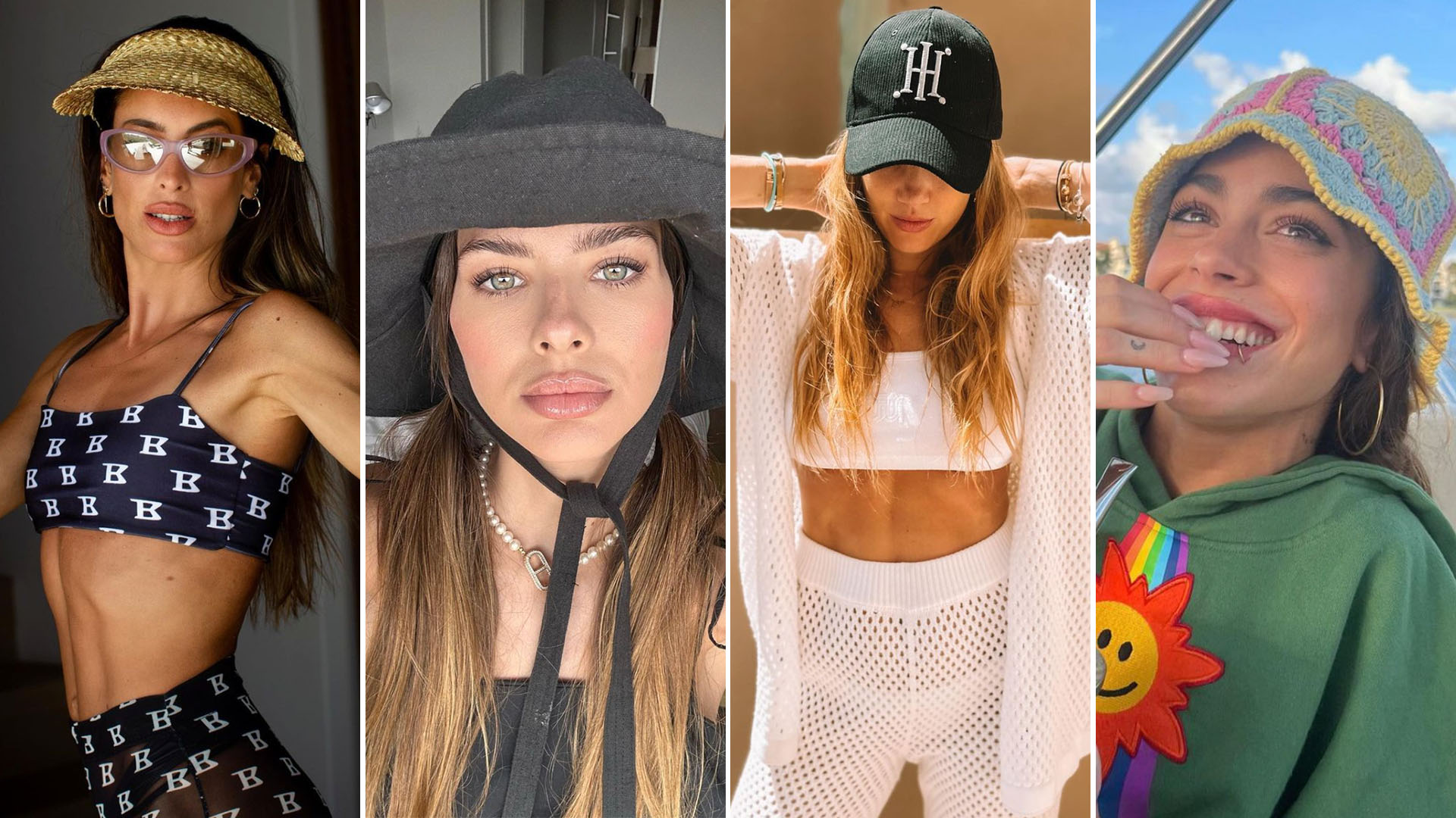 Los sombreros cowboy, las viseras rústicas y las gorras trucker son el complemento favorito de las celebridades para sus selfies en la playa y las fotos de vacaciones 2023