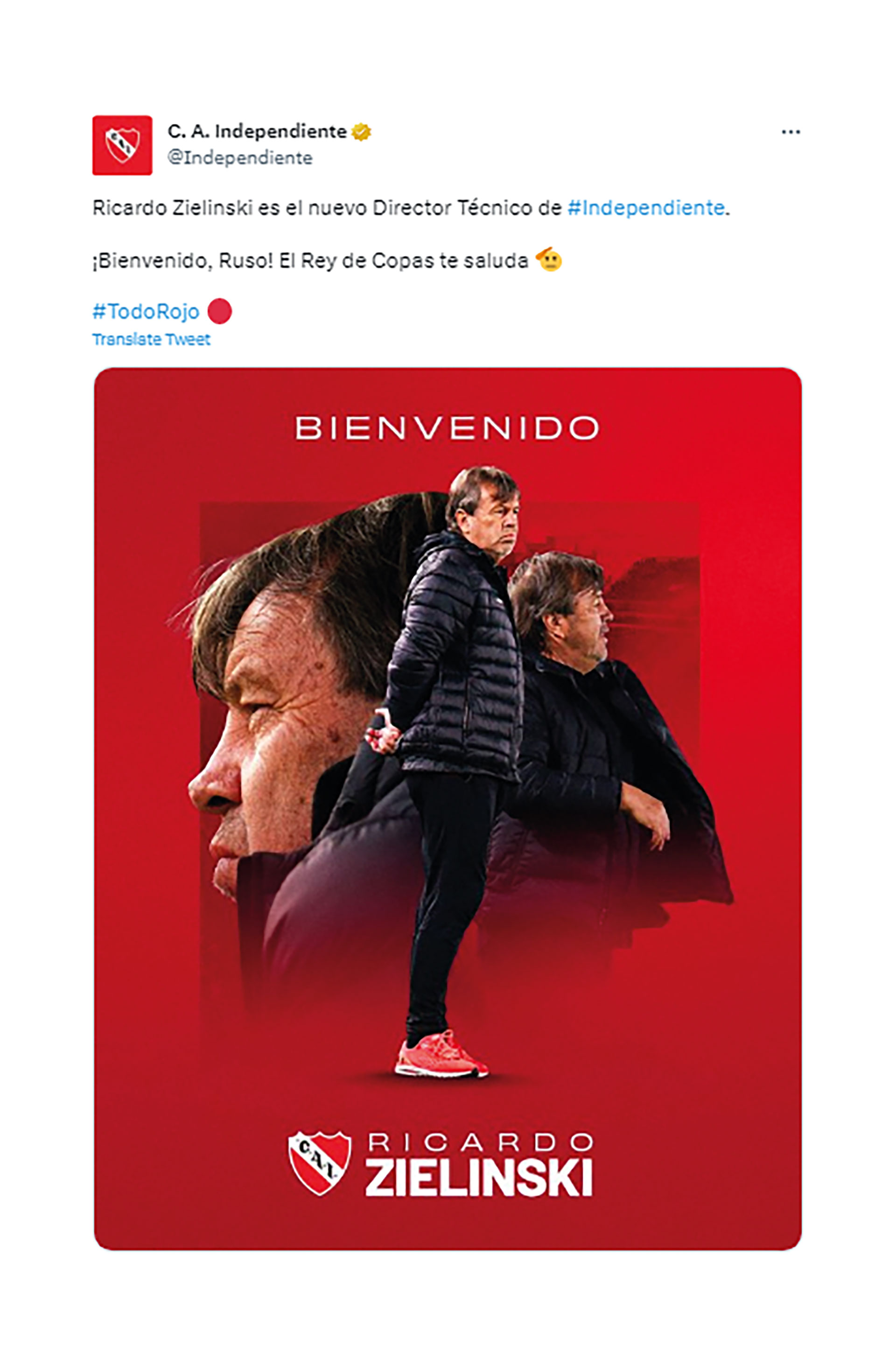 La presentación de Independiente a Ricardo Zielinski