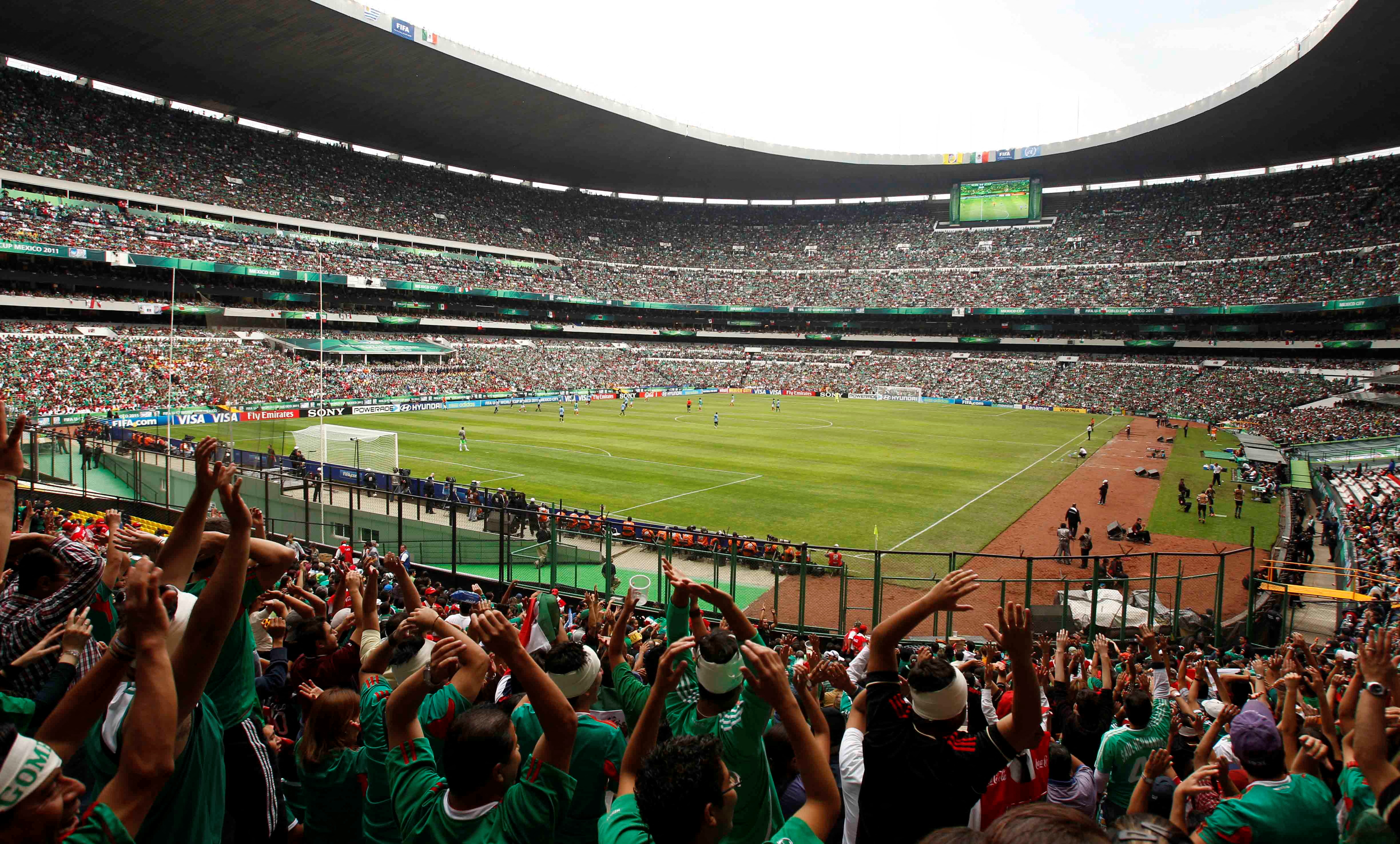 FILE PHOTO: General view of the Azteca stadium during the Uruguay v Mexico FIFA Under 17 World Cup Final in Mexico City, Mexico July 10, 2011.  Mandatory Credit: Action Images / John Sibley via REUTERS/File Photo