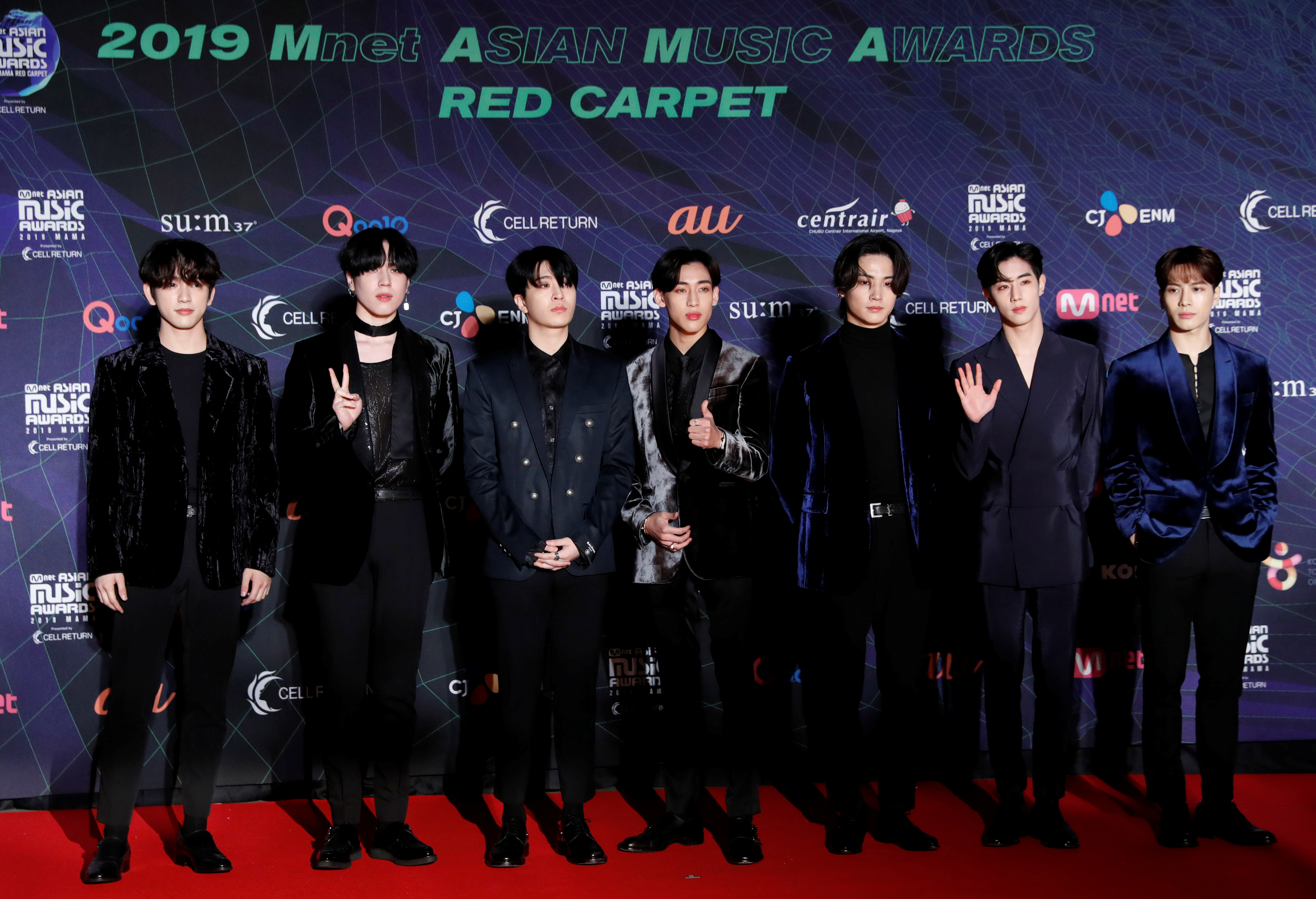 Los integrantes de la agrupación GOT7 en la alfombra roja de los premios MAMA en el 2019, (Foto:  REUTERS/Kim Kyung-Hoon)