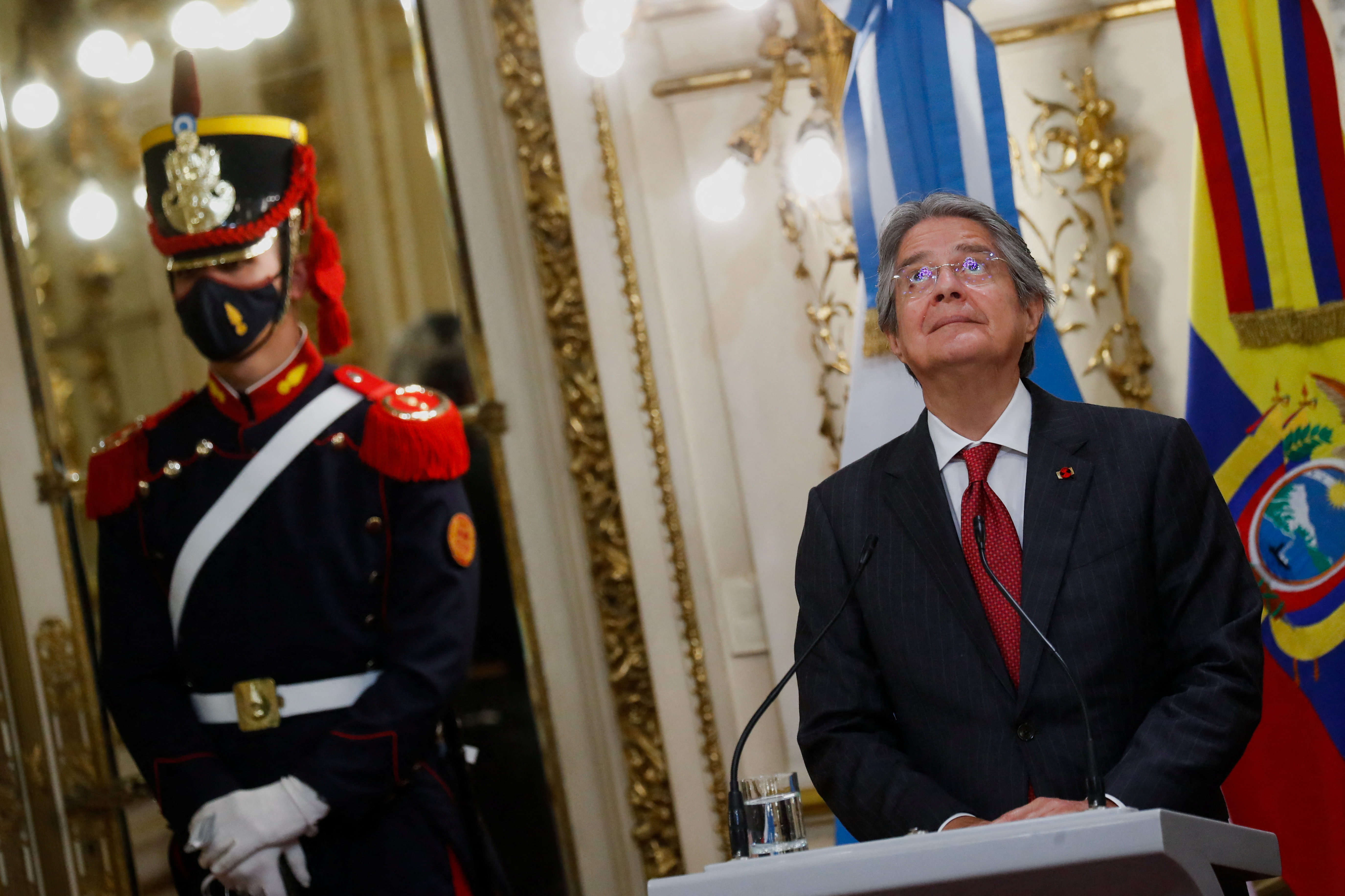 Guillermo Lasso, presidente de Ecuador, durante su visita oficial a la Argentina