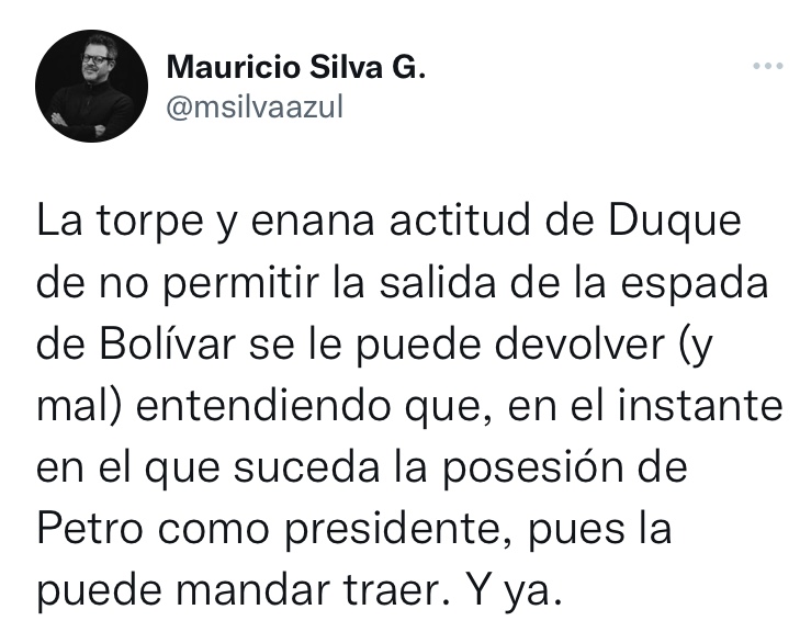 Tuit de Mauricio Silva.