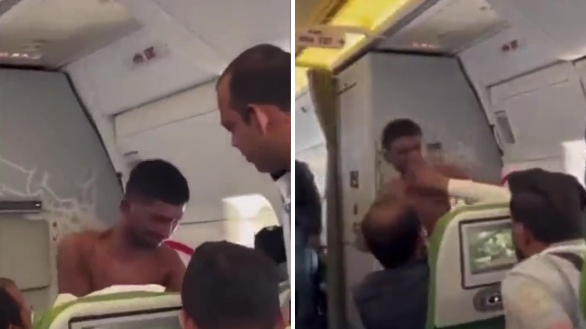 Dos pasajeros se pelearon en un avión por un asiento. (Twitter)
