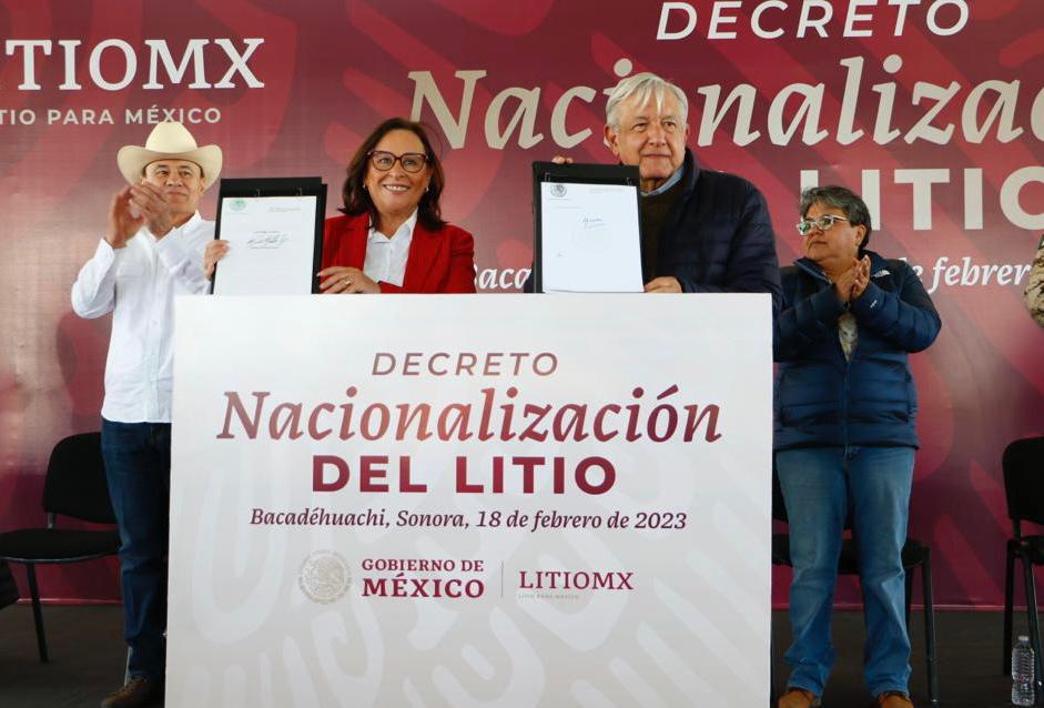 AMLO promueve una agenda nacionalista para que sea el Estado mexicano quien disfrute de los minerales en México (Foto: Twitter / @LITIO_MX)