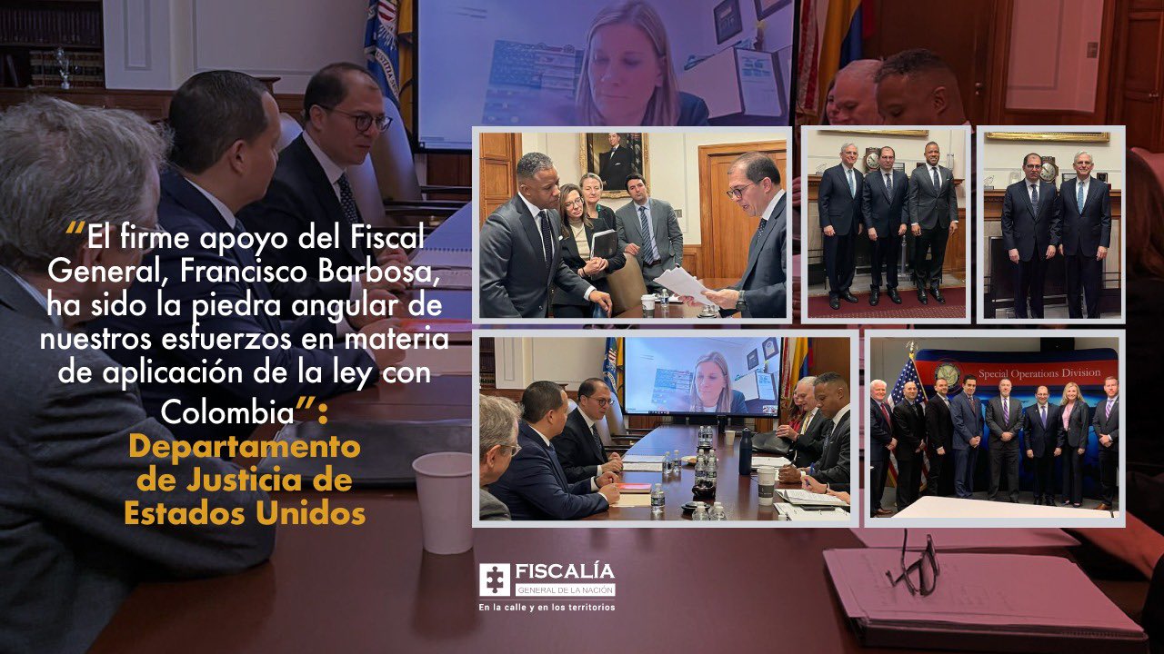 Fiscal Francisco Barbosa se reunió con alto funcionario de la justicia estadounidense y recibió elogios por la lucha contra el narcotráfico