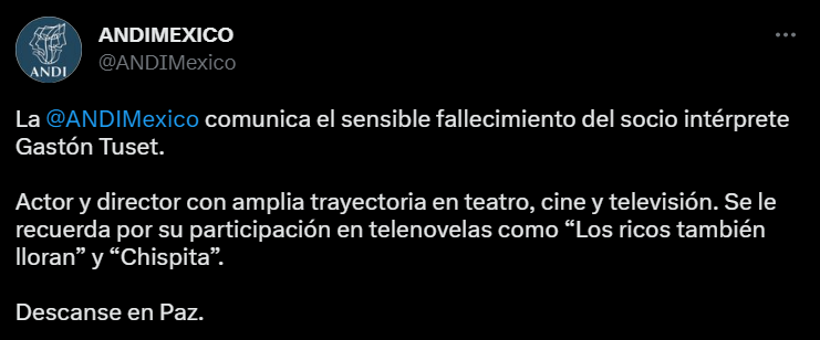 Gastón Tuset será recordado por haber dado vida al padre Eugenio en la telenovela Chispita, del año 1982 (Twitter/@ANDIMexico)