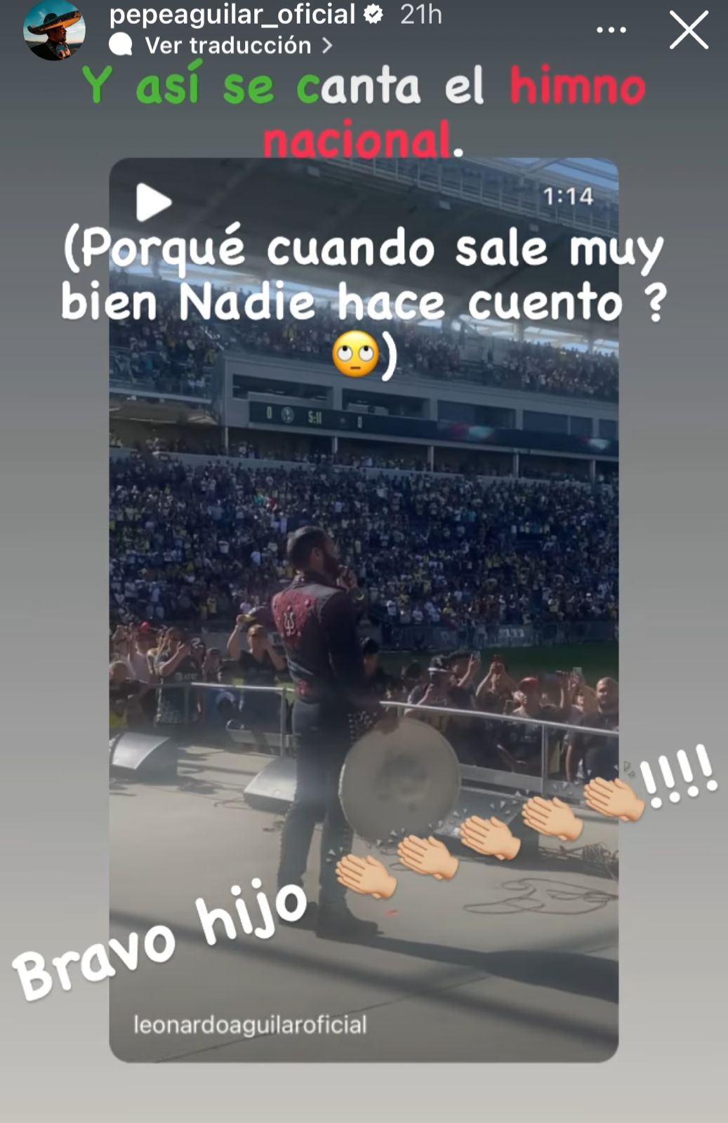 El cantante felicitó a su hijo Leonardo Aguilar 
(Foto: Instagram)