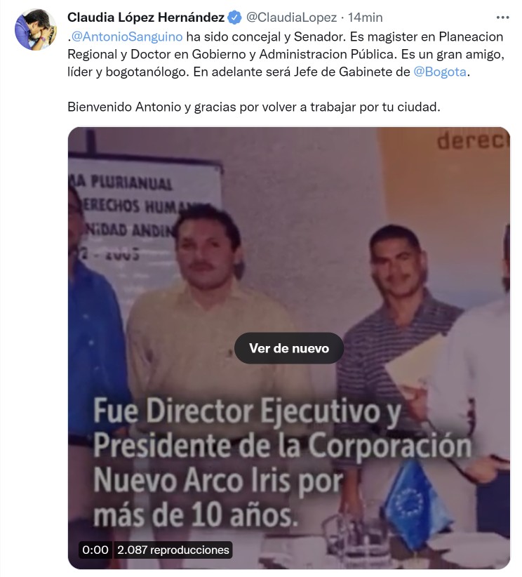 Antonio Sanguino nuevo jefe de Gabinete de Bogotá